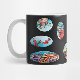 Vibrant Undersea Creatures ft. seahorses, starfish and anenome Mug